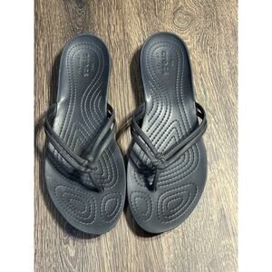 Crocs Isabella Black Flip Flop Thong Womens Size 8